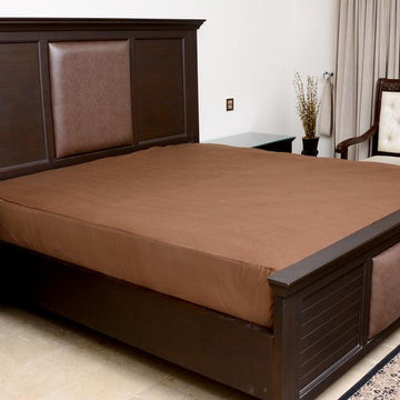 Water Proof Mattress Protector  - Brown Terry Cotton Stuff